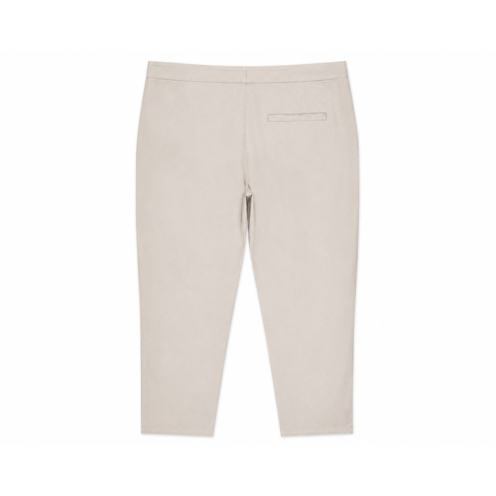 Eileen Fisher Beige Organic Cotton Tencel Tapered Ankle Pants Size 16 - Picture 2 of 8